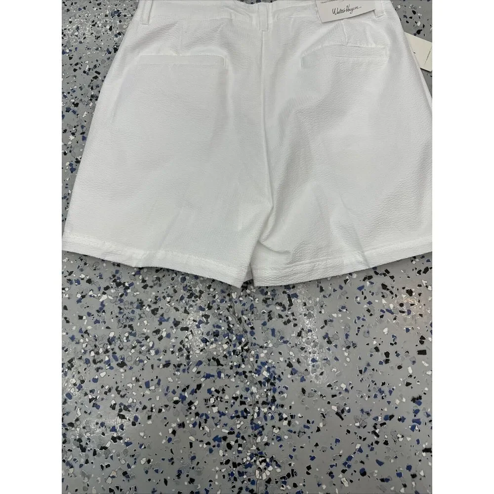 New Walter Hagen Shorts Womens White Seersucker Clubhouse 5